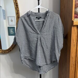 Madewell Black and White Gingham Blouse